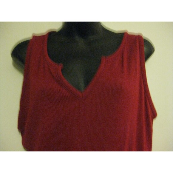 Tank Top and Crinkle Skirt button down the front (deep red-burgundy)-Large* - Picture 4 of 5